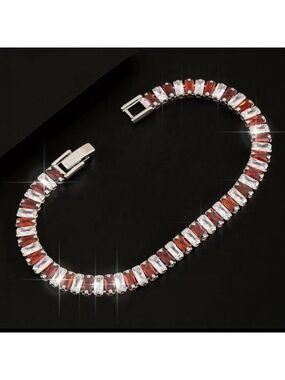 Exquisite Diamond & Ruby Tennis Bracelet